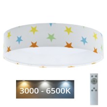 LED Zatemnitvena otroška stropna svetilka SMART GALAXY KIDS LED/24W/230V 3000-6500K zvezde barvno + Daljinski upravljalnik