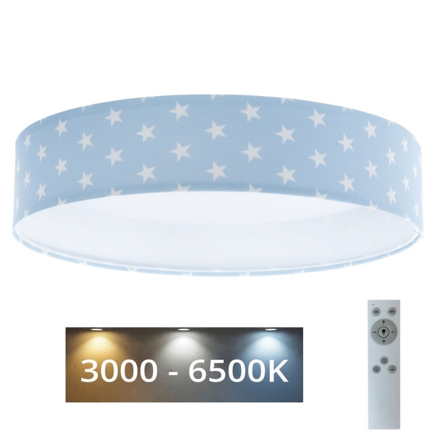 LED Zatemnitvena otroška stropna svetilka SMART GALAXY KIDS LED/24W/230V 3000-6500K zvezde modra/bela + Daljinski upravljalnik