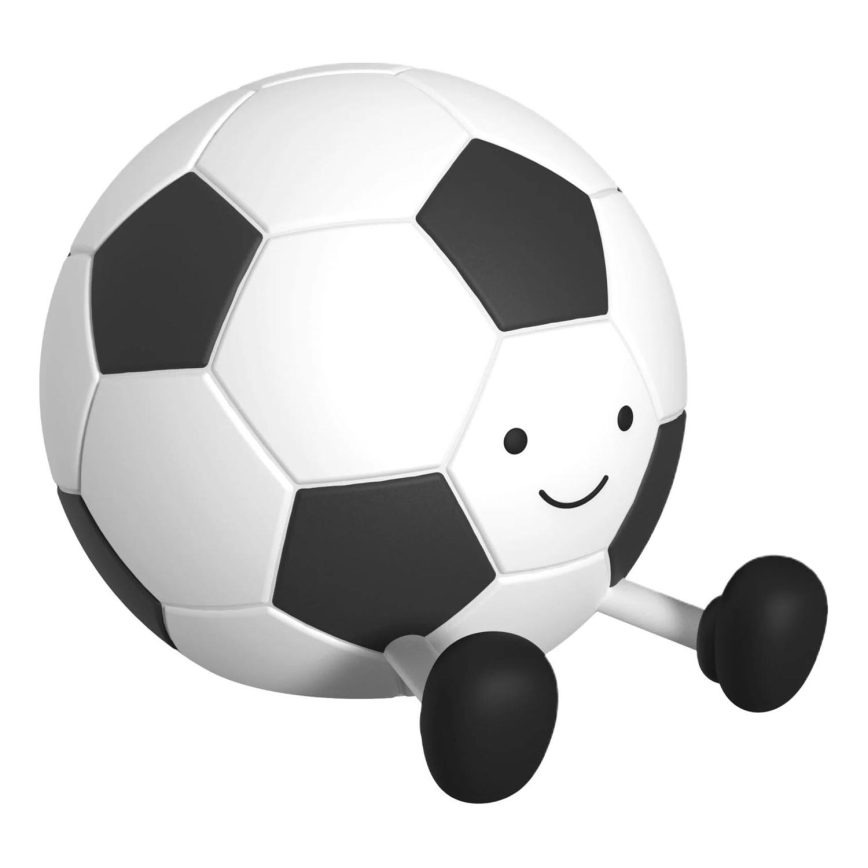 LED Zatemnitvena otroška svetilka na dotik FOOTBALL LED/2W/5V USB 1200 mAh bela/črna
