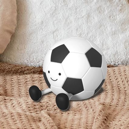LED Zatemnitvena otroška svetilka na dotik FOOTBALL LED/2W/5V USB 1200 mAh bela/črna