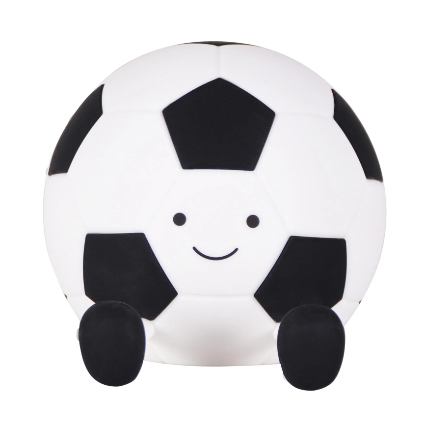 LED Zatemnitvena otroška svetilka na dotik FOOTBALL LED/2W/5V USB 1200 mAh bela/črna