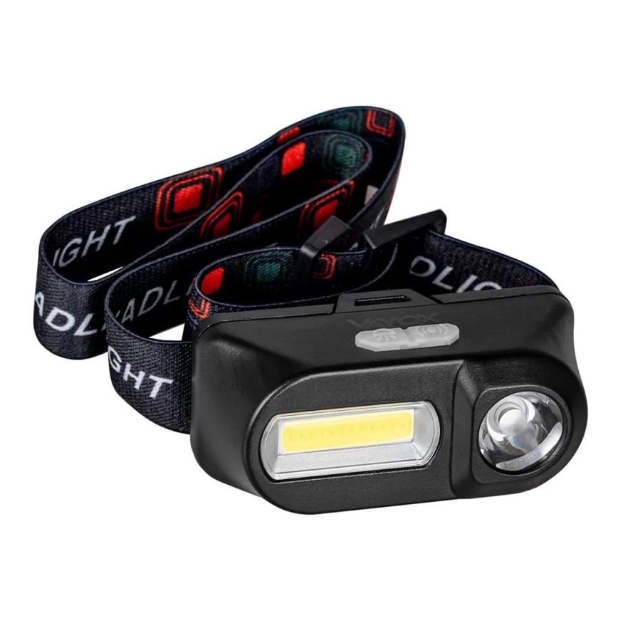 LED Zatemnitvena polnilna naglavna svetilka 2xLED/5V IP44 210 sijajni 2000 mAh