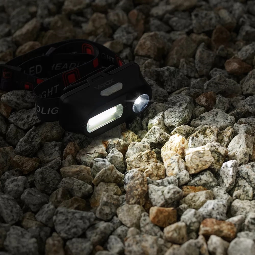 LED Zatemnitvena polnilna naglavna svetilka 2xLED/5V IP44 210 sijajni 2000 mAh