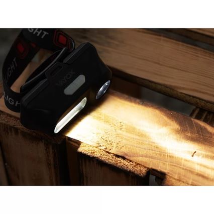 LED Zatemnitvena polnilna naglavna svetilka 2xLED/5V IP44 210 sijajni 2000 mAh