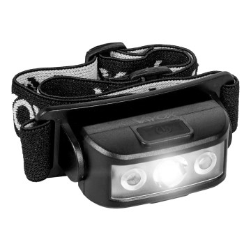 LED Zatemnitvena polnilna naglavna svetilka 3xLED/5V IPX4 100 sijajni 1200 mAh