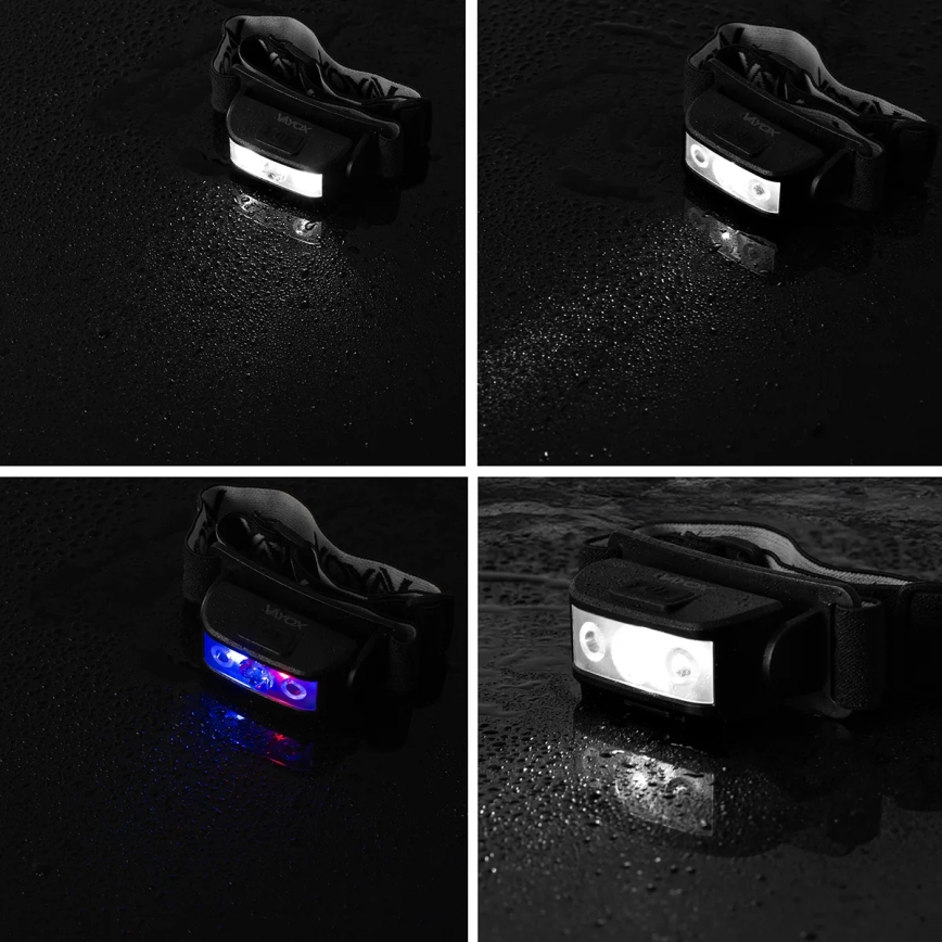 LED Zatemnitvena polnilna naglavna svetilka 3xLED/5V IPX4 100 sijajni 1200 mAh