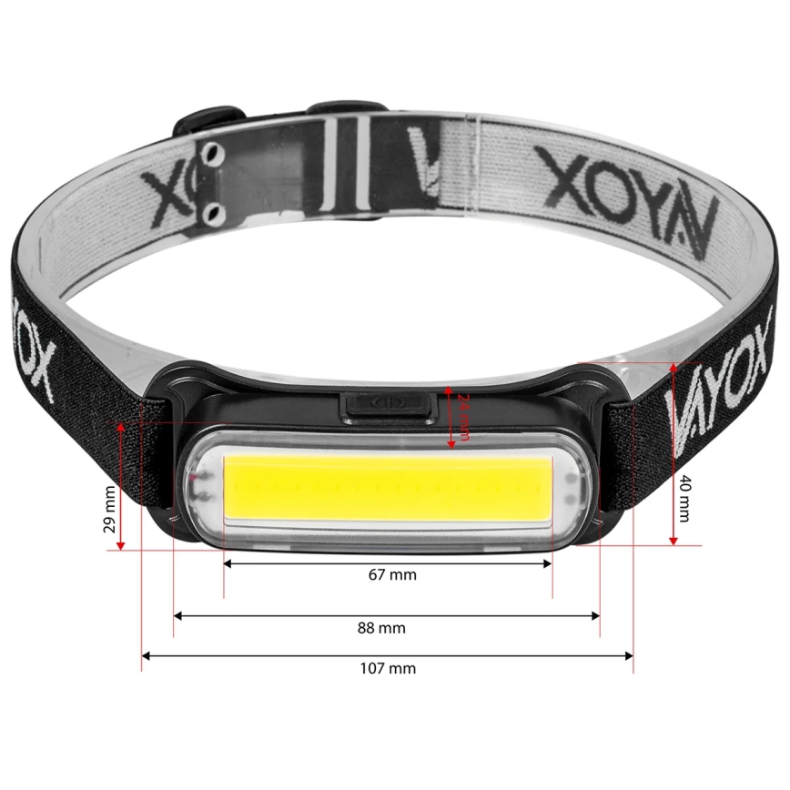 LED Zatemnitvena polnilna naglavna svetilka LED/5V IPX4 300 sijajni 1200 mAh