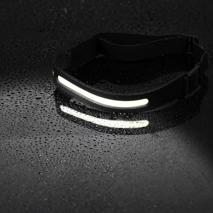 LED Zatemnitvena polnilna naglavna svetilka s senzorjem 2xLED/5V IP44 350 sijajni 1200 mAh