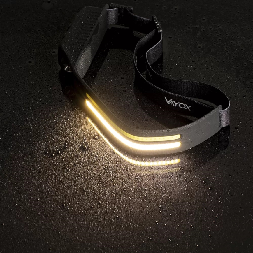 LED Zatemnitvena polnilna naglavna svetilka s senzorjem 3xLED/5V IP44 300 sijajni 1200 mAh