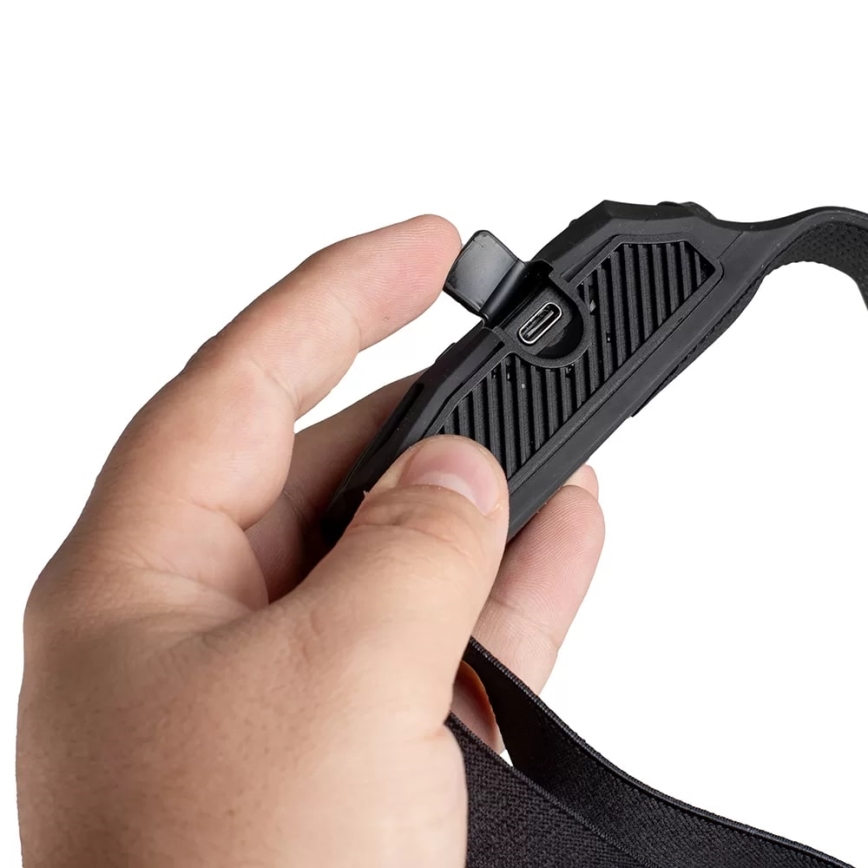 LED Zatemnitvena polnilna naglavna svetilka s senzorjem 3xLED/5V IP44 300 sijajni 1200 mAh