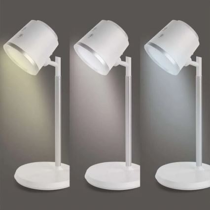 LED Zatemnitvena polnilna namizna svetilka 4v1 LED/6W/3,7V 3000K/4000K/6500K 1500mAh bela