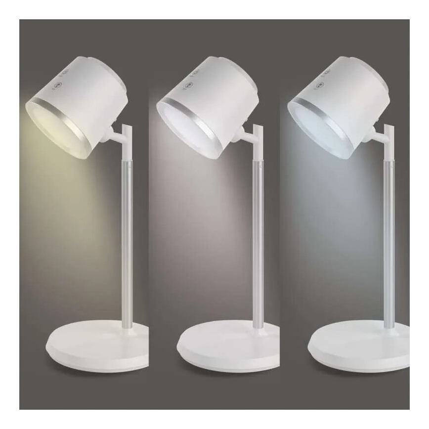 LED Zatemnitvena polnilna namizna svetilka 4v1 LED/6W/3,7V 3000K/4000K/6500K 1500mAh bela