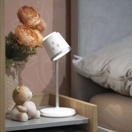 LED Zatemnitvena polnilna namizna svetilka 4v1 LED/6W/3,7V 3000K/4000K/6500K 1500mAh bela