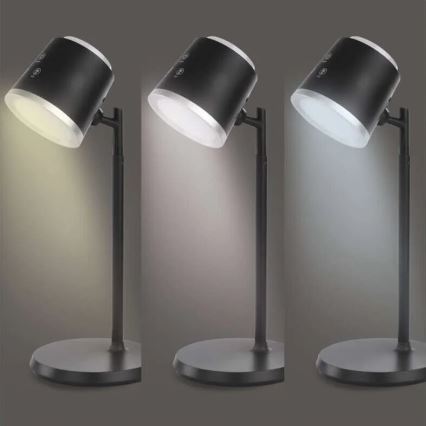 LED Zatemnitvena polnilna namizna svetilka 4v1 LED/6W/3,7V 3000K/4000K/6500K 1500mAh črna