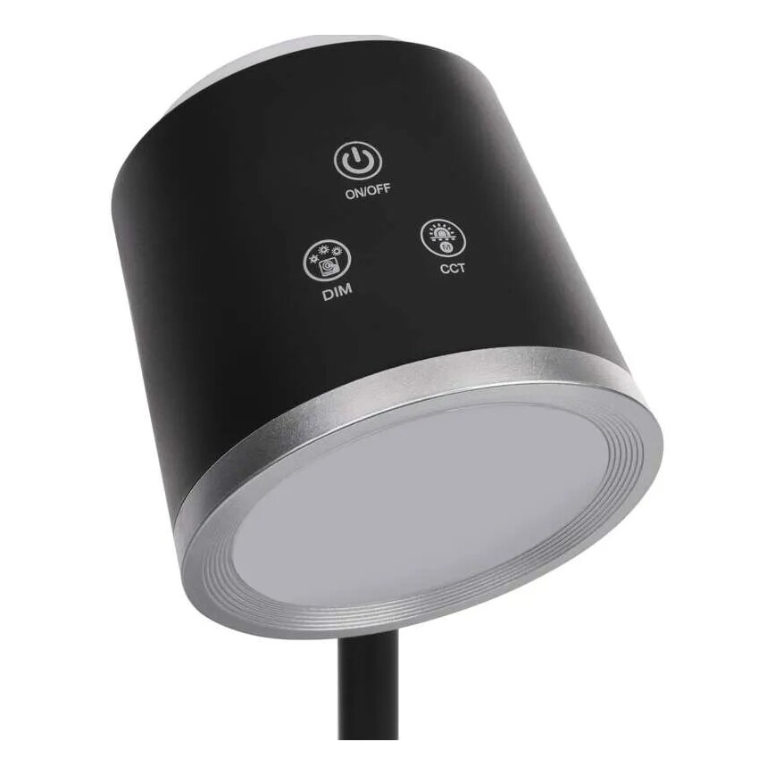 LED Zatemnitvena polnilna namizna svetilka 4v1 LED/6W/3,7V 3000K/4000K/6500K 1500mAh črna