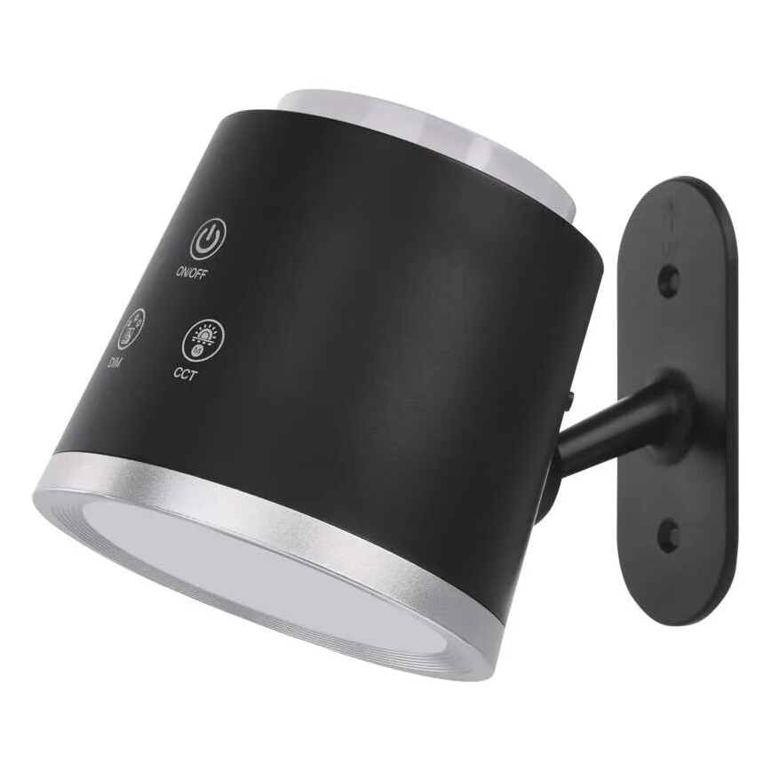LED Zatemnitvena polnilna namizna svetilka 4v1 LED/6W/3,7V 3000K/4000K/6500K 1500mAh črna