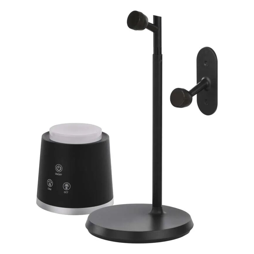 LED Zatemnitvena polnilna namizna svetilka 4v1 LED/6W/3,7V 3000K/4000K/6500K 1500mAh črna