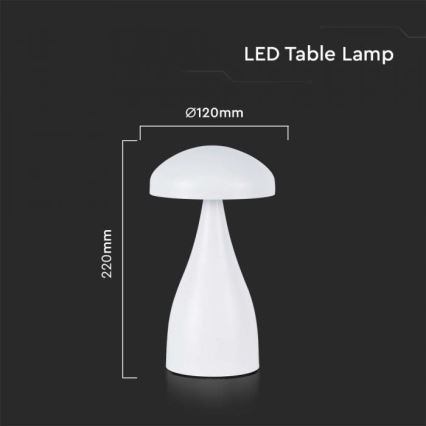 LED Zatemnitven rechargeable na dotik namizna svetilka LED/1W/5V 3000-6000K 1800 mAh bela