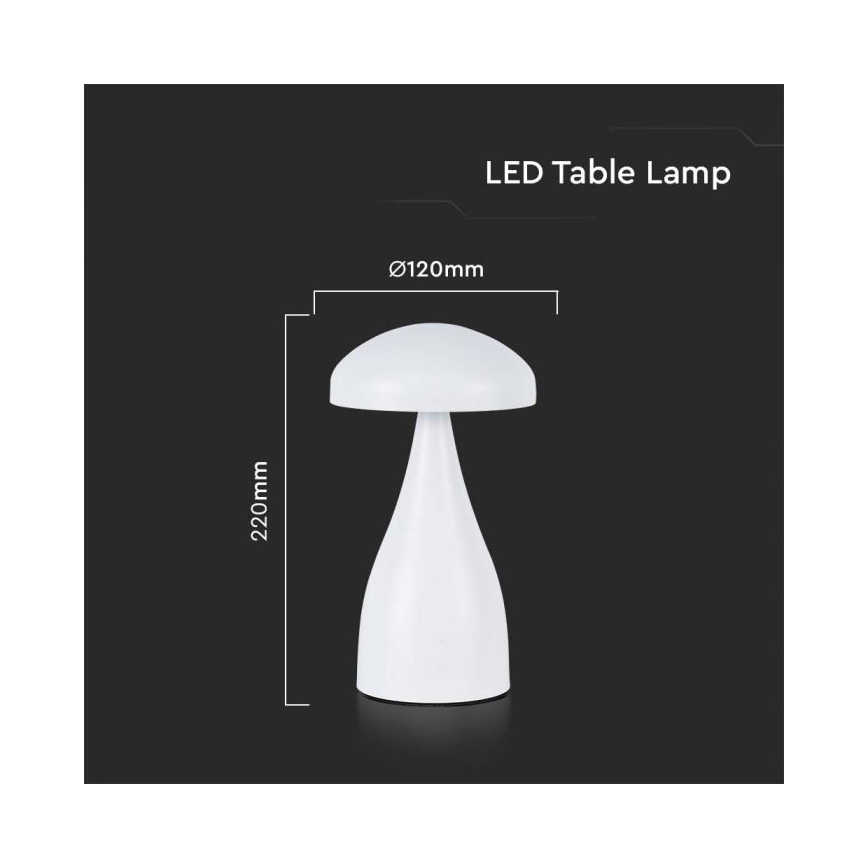 LED Zatemnitven rechargeable na dotik namizna svetilka LED/1W/5V 3000-6000K 1800 mAh bela