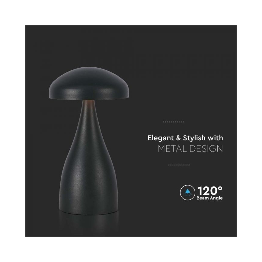 LED Zatemnitven rechargeable na dotik namizna svetilka LED/1W/5V 3000-6000K 1800 mAh črna