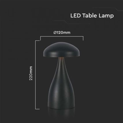 LED Zatemnitven rechargeable na dotik namizna svetilka LED/1W/5V 3000-6000K 1800 mAh črna