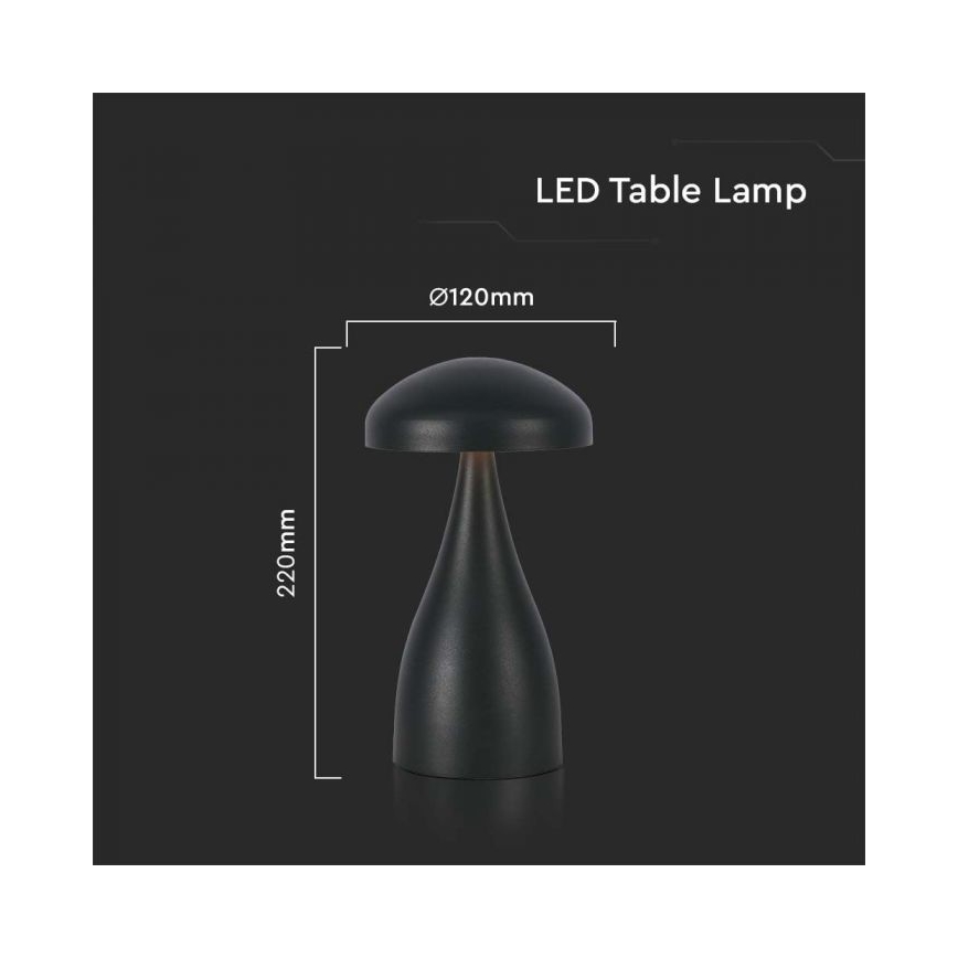 LED Zatemnitven rechargeable na dotik namizna svetilka LED/1W/5V 3000-6000K 1800 mAh črna