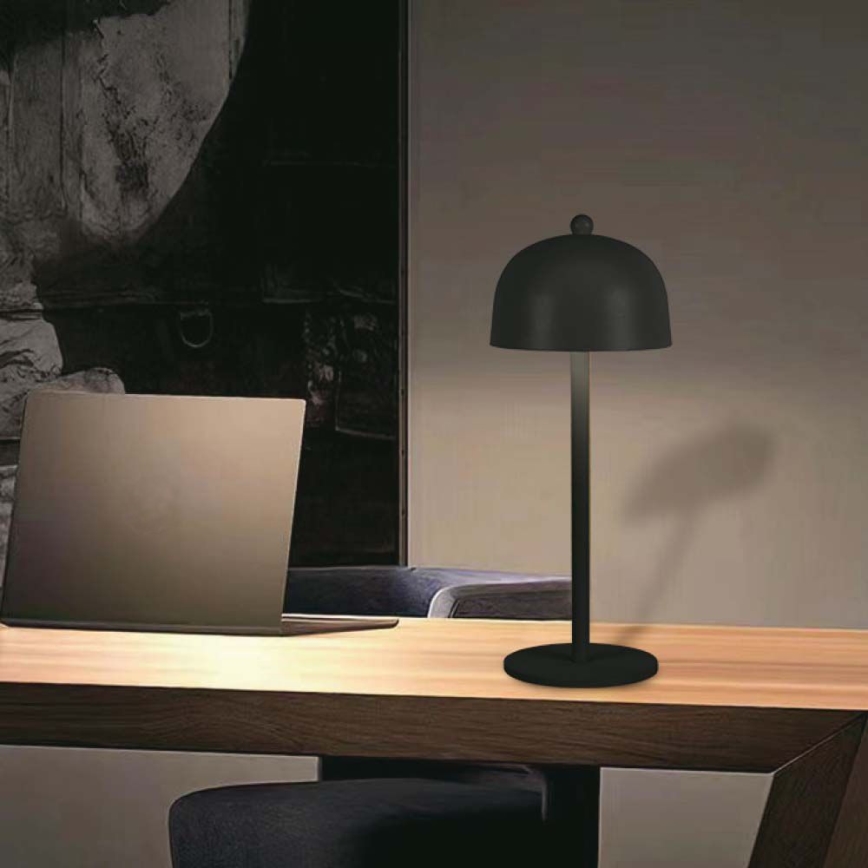 LED Zatemnitvena polnilna namizna svetilka na dotik LED/1W/5V 3000-6000K 1800 mAh črna
