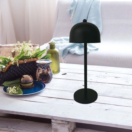 LED Zatemnitvena polnilna namizna svetilka na dotik LED/1W/5V 3000-6000K 1800 mAh črna