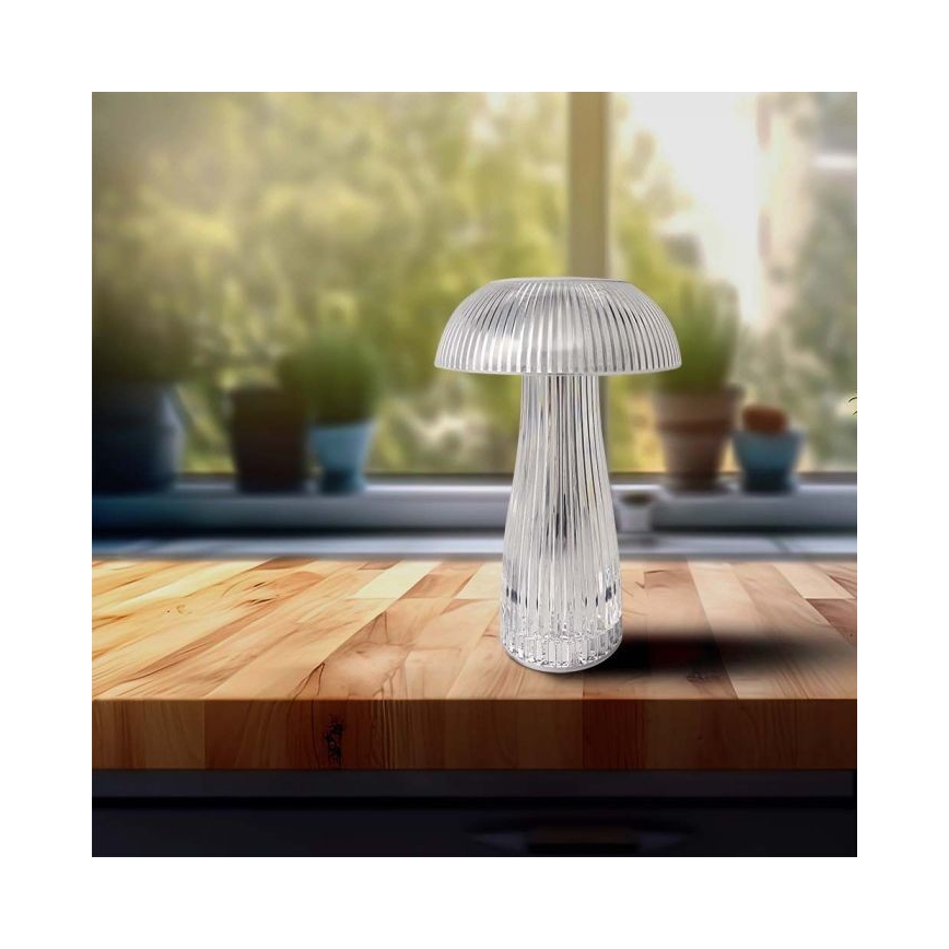 LED Zatemnitven rechargeable na dotik namizna svetilka LED/1W/5V 3000-6000K 1800 mAh prozorna