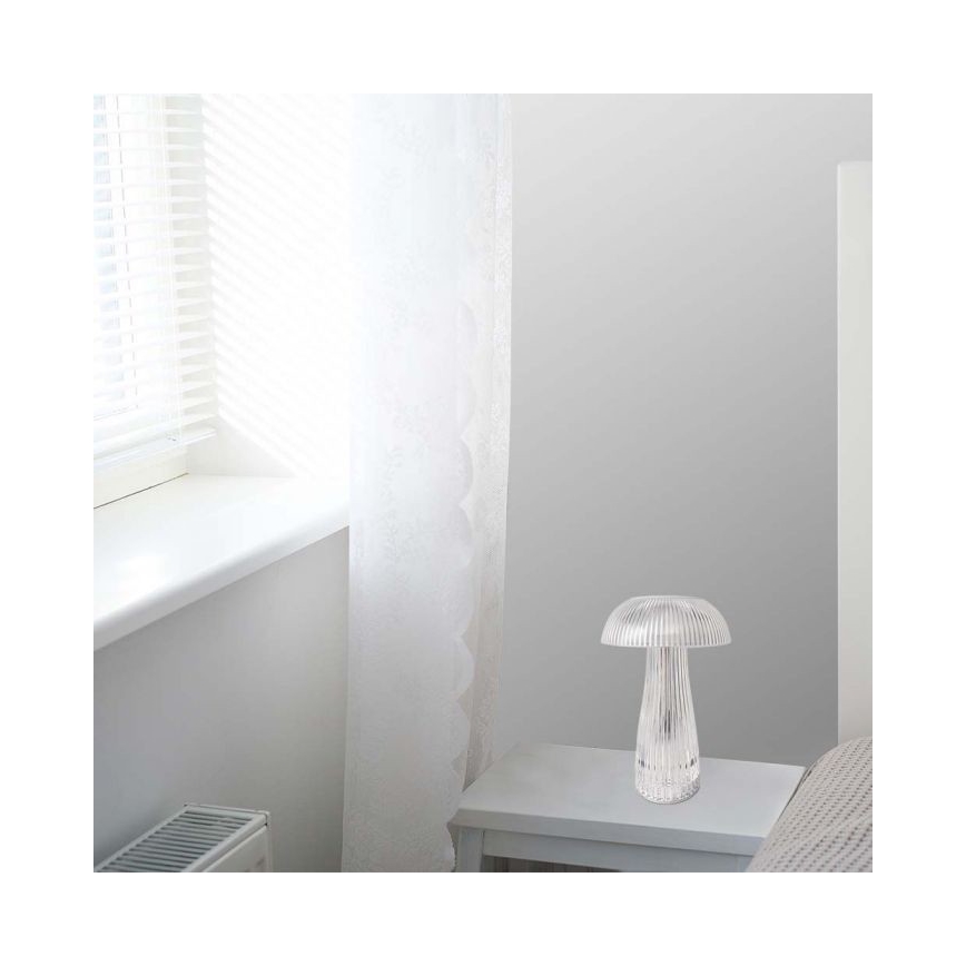 LED Zatemnitven rechargeable na dotik namizna svetilka LED/1W/5V 3000-6000K 1800 mAh prozorna
