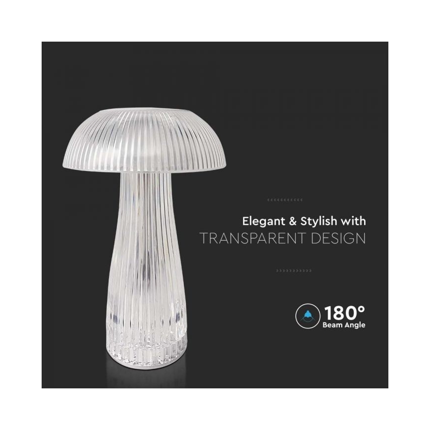 LED Zatemnitven rechargeable na dotik namizna svetilka LED/1W/5V 3000-6000K 1800 mAh prozorna