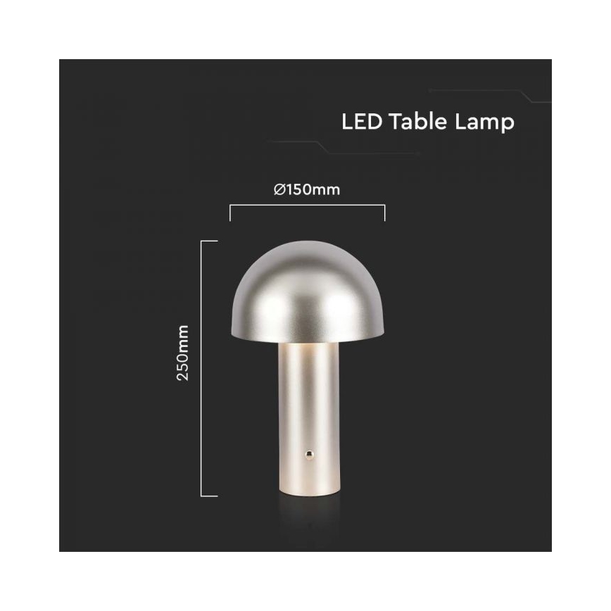 LED Zatemnitven rechargeable na dotik namizna svetilka LED/1W/5V 3000-6000K 1800 mAh zlata