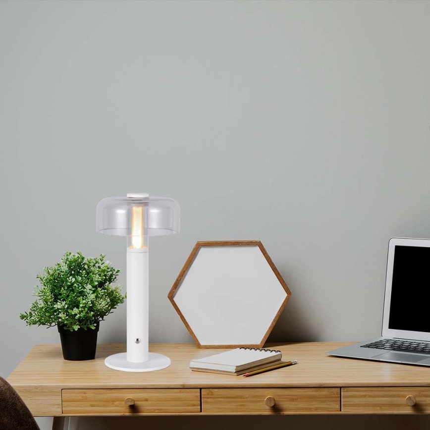 LED Zatemnitvena polnilna namizna svetilka na dotik LED/1W/5V 3000K 1800 mAh bela