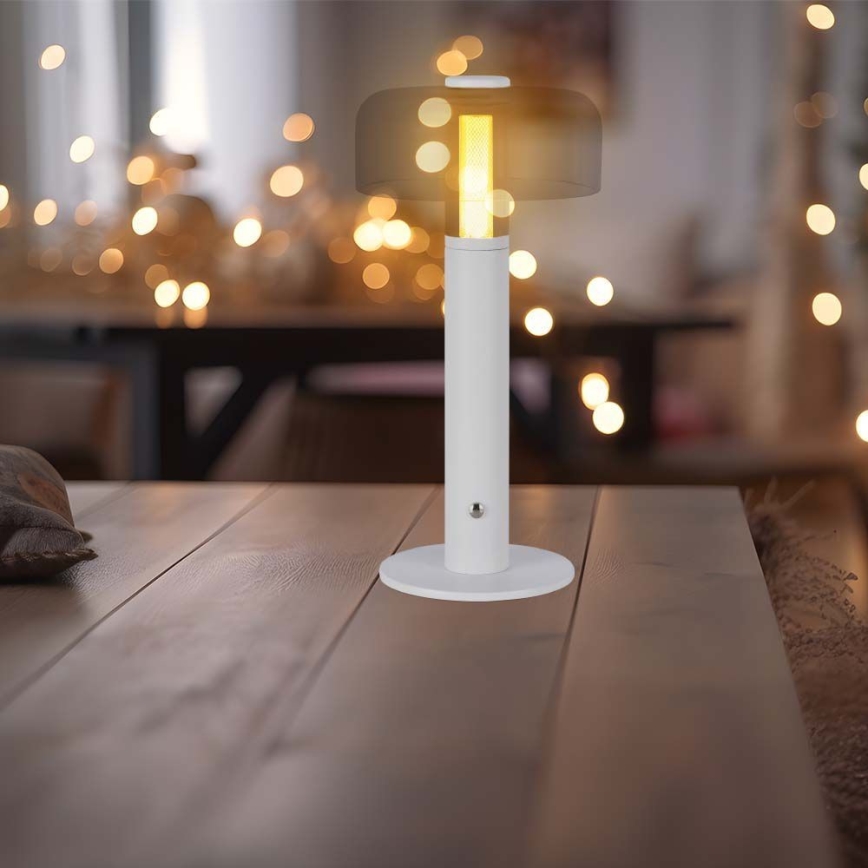 LED Zatemnitvena polnilna namizna svetilka na dotik LED/1W/5V 3000K 1800 mAh bela