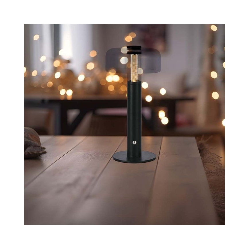 LED Zatemnitvena polnilna namizna svetilka na dotik LED/1W/5V 3000K 1800 mAh črna