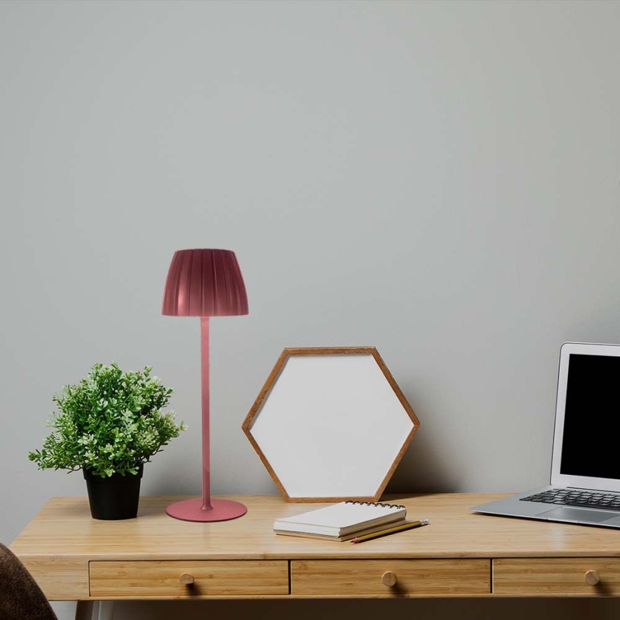 LED Zatemnitvena polnilna namizna svetilka na dotik LED/2,7W/5V 3000/4000/6000K 1800 mAh rjava