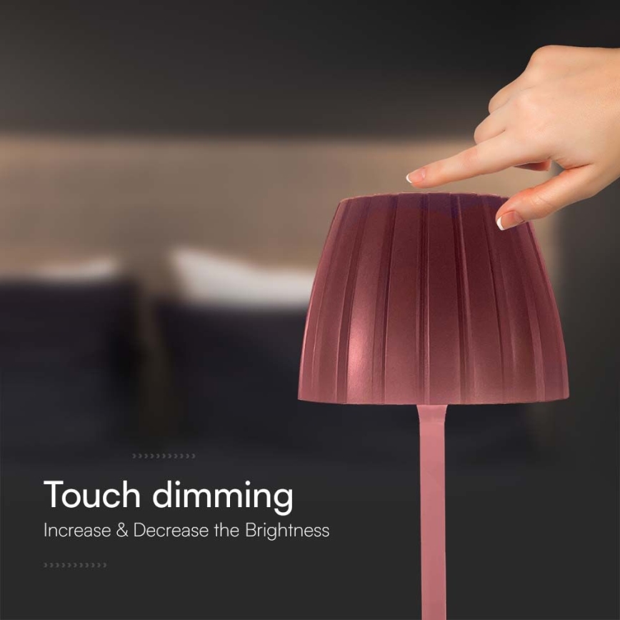 LED Zatemnitvena polnilna namizna svetilka na dotik LED/2,7W/5V 3000/4000/6000K 1800 mAh rjava