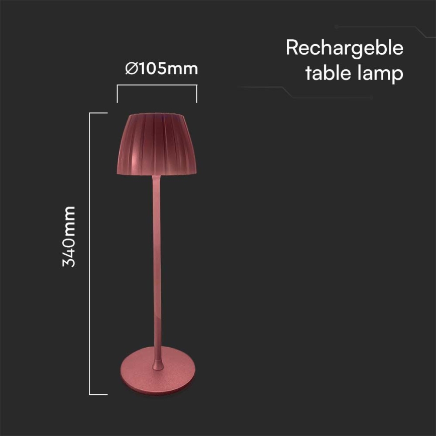 LED Zatemnitvena polnilna namizna svetilka na dotik LED/2,7W/5V 3000/4000/6000K 1800 mAh rjava