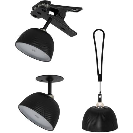 LED Zatemnitvena polnilna namizna svetilka 4v1 LED/3,5W/5V 3000/4000/6500K IP54 1800 mAh črna