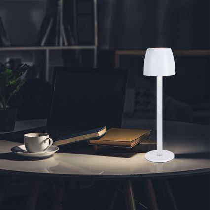 LED Zatemnitvena polnilna namizna svetilka na dotik LED/3W/5V 3000K 1800 mAh bela