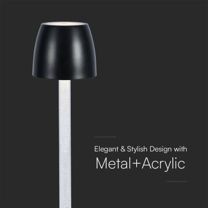 LED Zatemnitvena polnilna namizna svetilka na dotik LED/3W/5V 3000K 1800 mAh bela