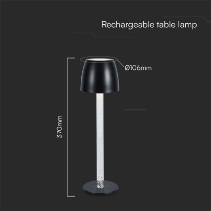 LED Zatemnitvena polnilna namizna svetilka na dotik LED/3W/5V 3000K 1800 mAh bela