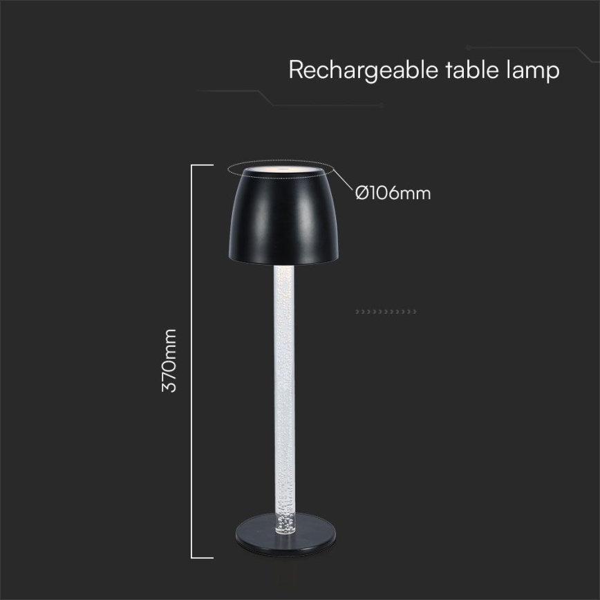LED Zatemnitvena polnilna namizna svetilka na dotik LED/3W/5V 3000K 1800 mAh bela