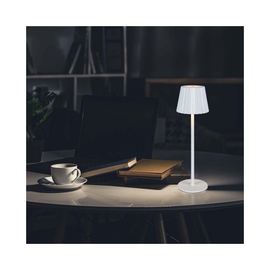 LED Zatemnitvena polnilna namizna svetilka na dotik LED/4W/5V 3000-6000K 1800 mAh bela
