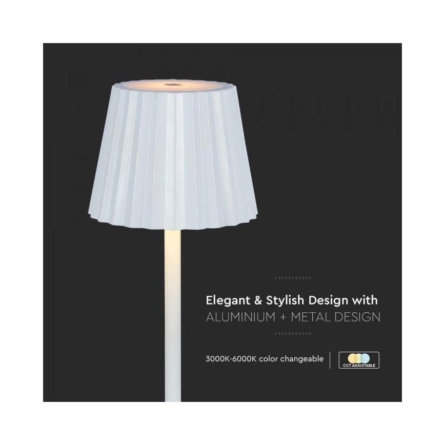 LED Zatemnitvena polnilna namizna svetilka na dotik LED/4W/5V 3000-6000K 1800 mAh bela
