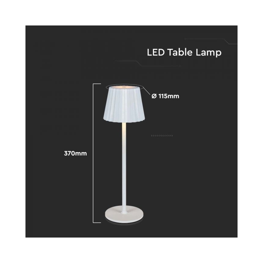 LED Zatemnitvena polnilna namizna svetilka na dotik LED/4W/5V 3000-6000K 1800 mAh bela