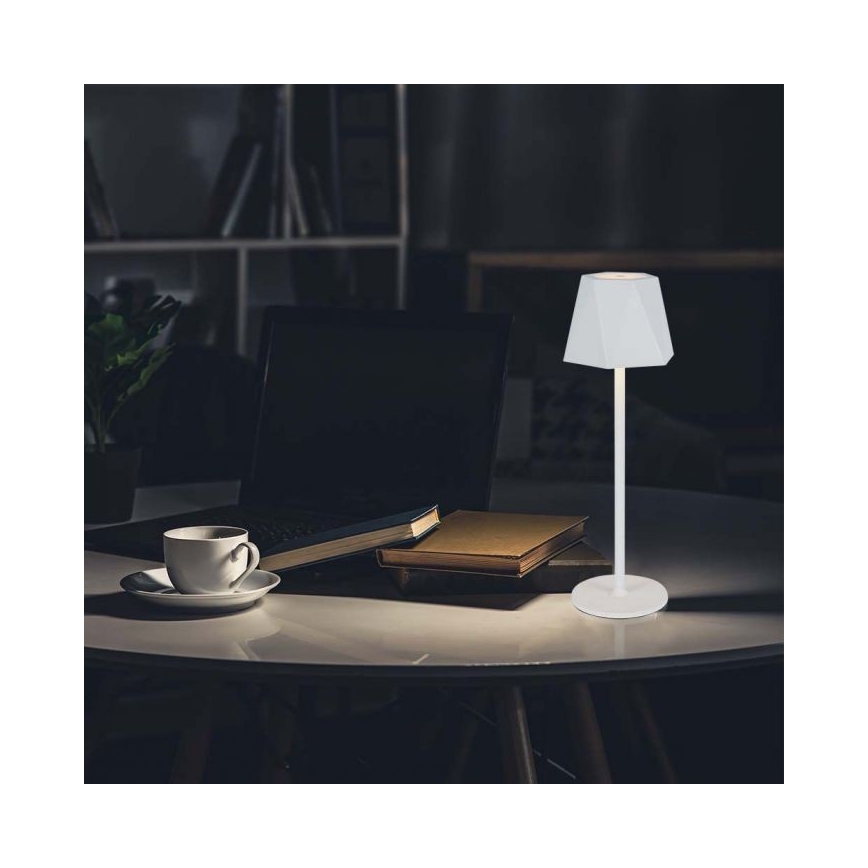 LED Zatemnitvena polnilna namizna svetilka na dotik LED/4W/5V 3000-6000K 1800 mAh bela