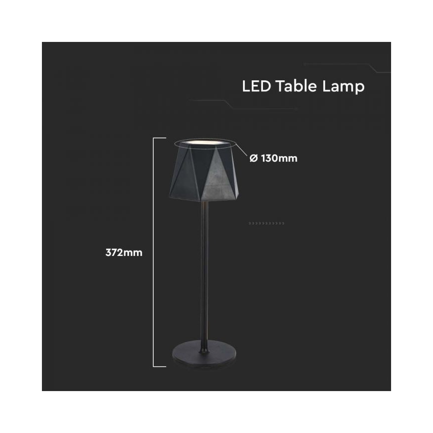 LED Zatemnitvena polnilna namizna svetilka na dotik LED/4W/5V 3000-6000K 1800 mAh črna
