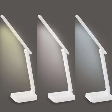 LED Zatemnitvena polnilna namizna svetilka LED/5W/3,7V 3000K/4000K/6500K 800mAh bela
