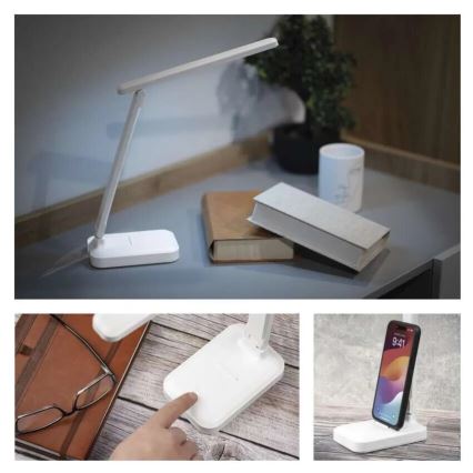 LED Zatemnitvena polnilna namizna svetilka LED/5W/3,7V 3000K/4000K/6500K 800mAh bela